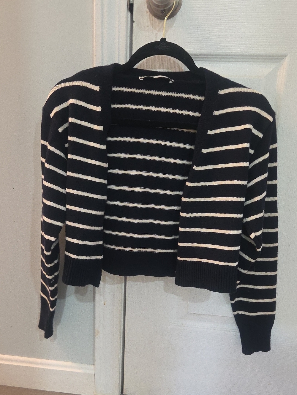 Zara Cropped Striped Cardigan Small